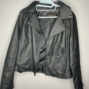 black leather jacket by celebrity pink